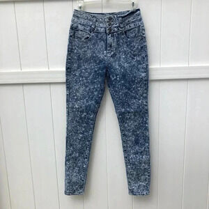 Iris‎ Jeans Skinny Jeans Women Size 7 Blue Acid Wash High Rise Triple Button